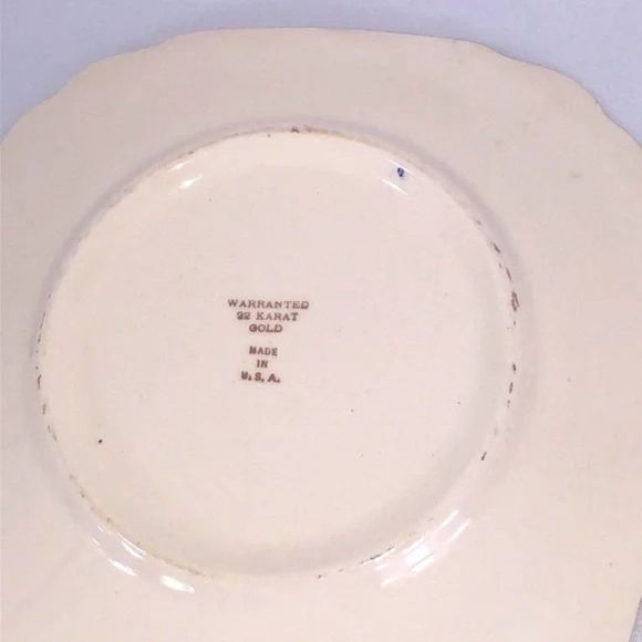 22 KT Gold Cake Serving Plate Cake Server & Dessert Plate by Royal China Warrant - Picture 6 of 16